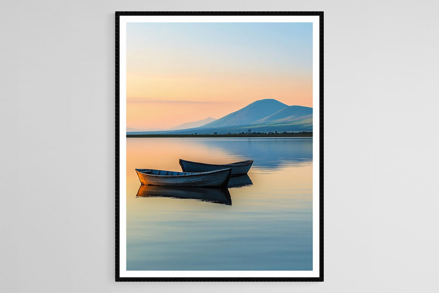 Affiche Lac Albert – Impression artistique des vastes eaux et collines roulantes