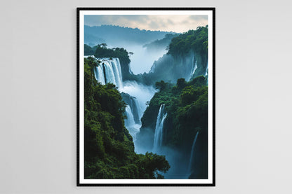 Affiche Chutes d'Iguazú – Poster Art Naïf de Jungle Tropicale