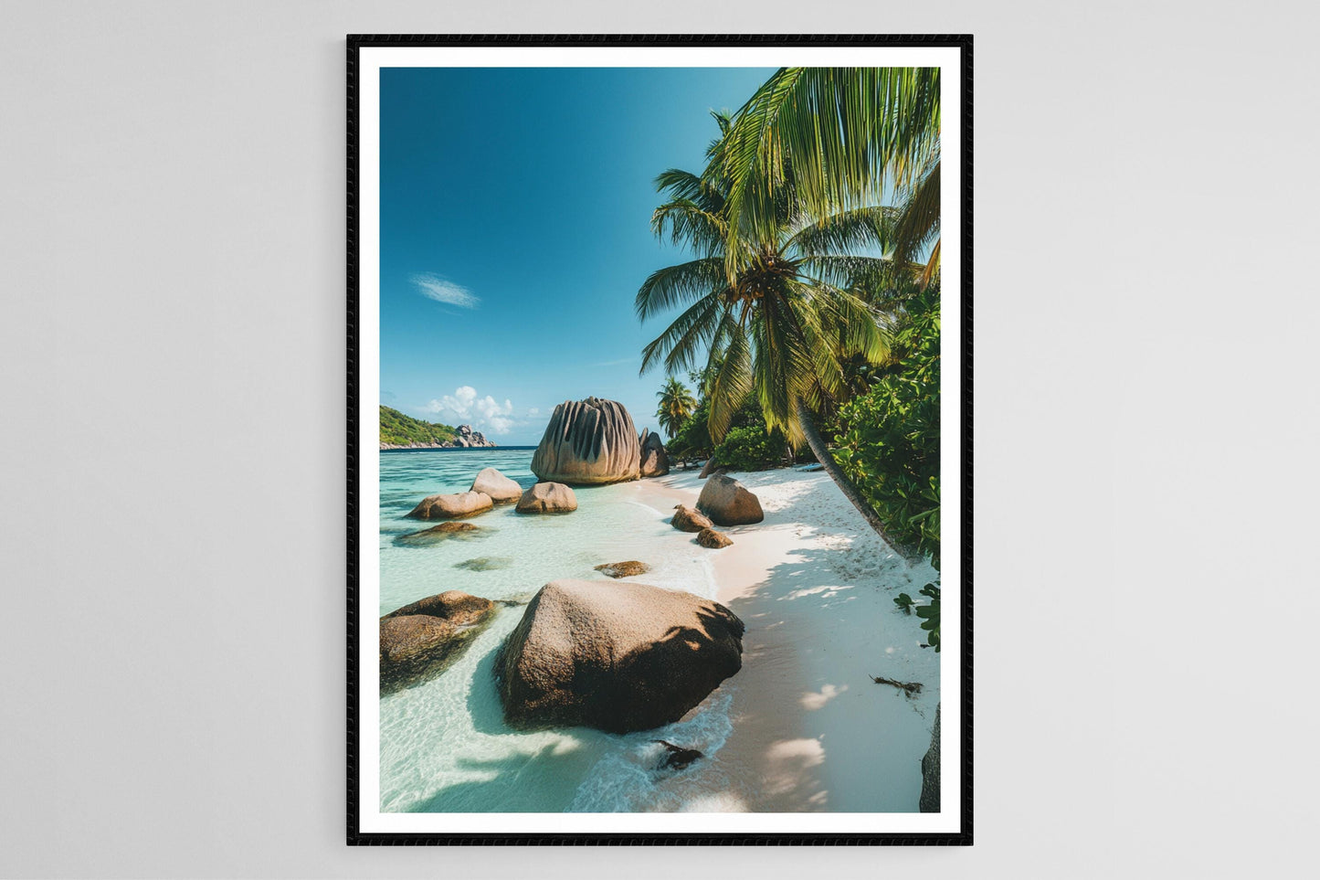 Affiche Seychelles – Poster Anse Source d'Argent, Grès et Plage Rose