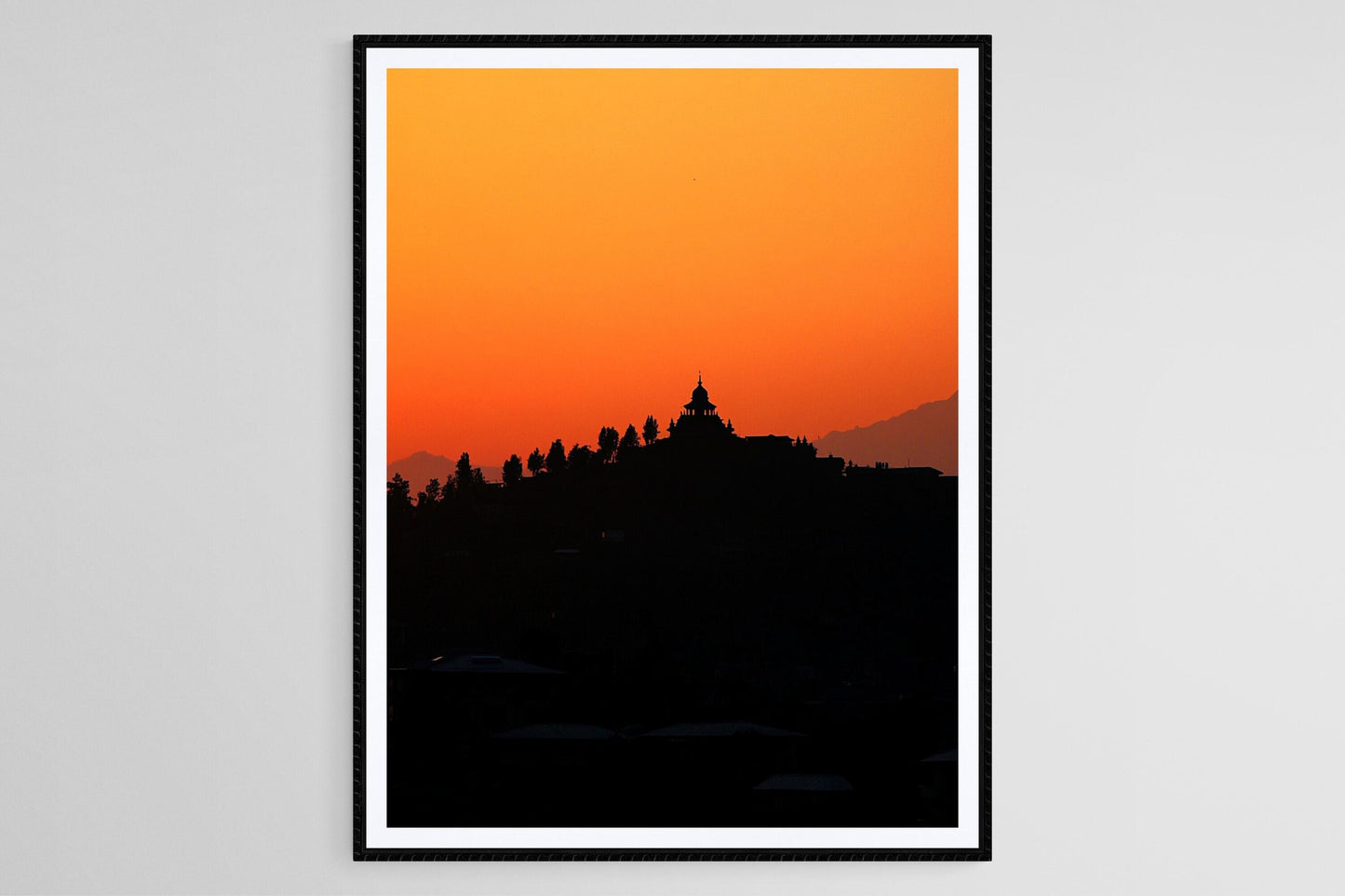 Affiche Srinagar – Poster Silhouette du Temple Shankaracharya au coucher de soleil