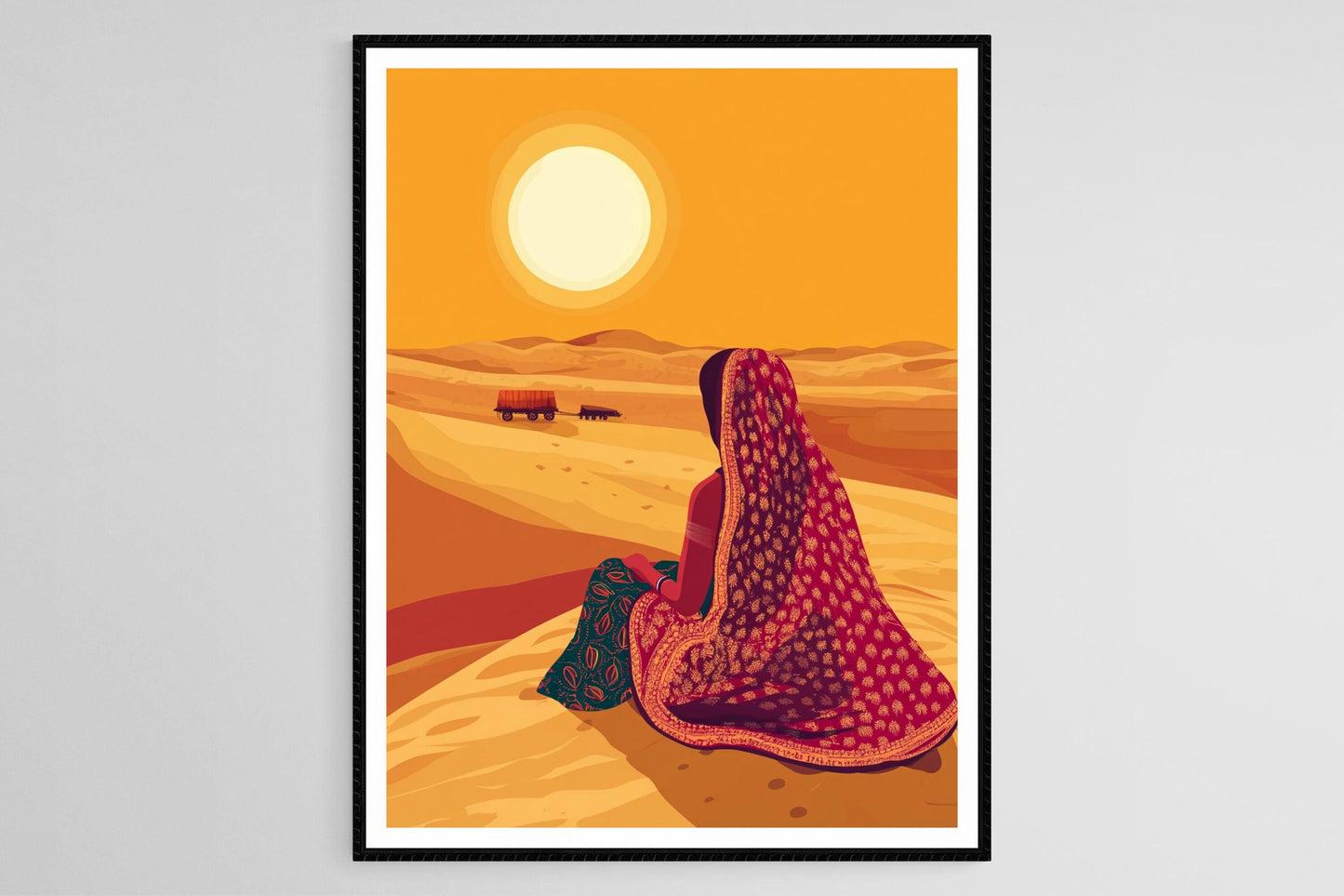 Affiche Désert de Thar – Poster Art de l'Inde, Paysage Rajasthani