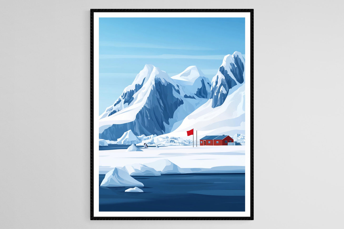 Affiche Antarctique – Poster de la Station de Recherche Isolée