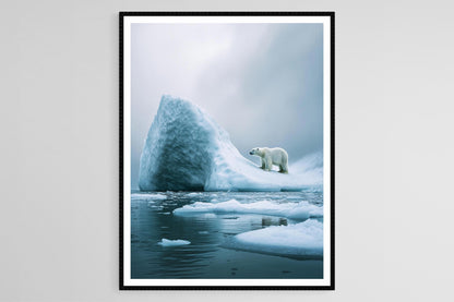 Affiche Pôle Nord – Impression Artique de l'Ours Polaire au Crépuscule