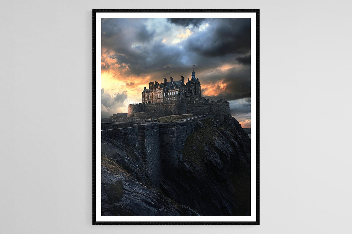 Affiche Château d'Édimbourg – Poster Ville Éclairée en Écosse
