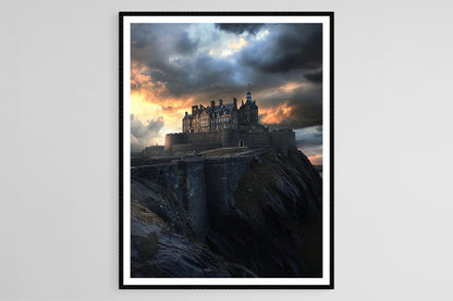 Affiche Château d'Édimbourg – Poster Ville Éclairée en Écosse