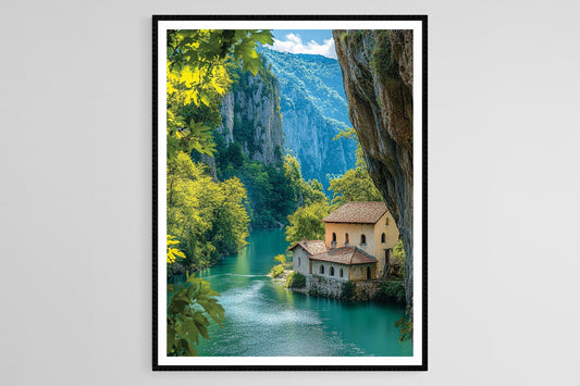 Affiche Matka Canyon – Impression artistique des gorges et monastères médiévaux