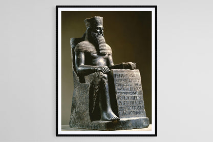 Affiche Hammurabi – Poster Art Babylone avec Trône et Code