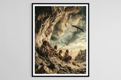 Affiche Art Préhistorique – Chasseurs et Cueilleurs, Survivalisme et Adaptation