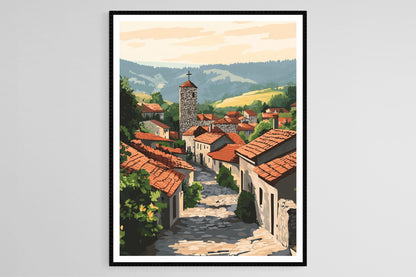 Affiche Tours de Pierre de Kratovo – Poster Architecture Médiévale en Macédoine