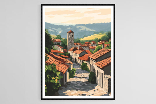 Affiche Tours de Pierre de Kratovo – Poster Architecture Médiévale en Macédoine