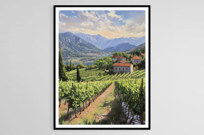 Affiche Paysage Viticole – Poster Charm Rustique du Monténégro