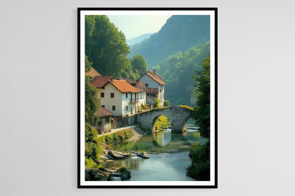 Affiche Užice – Poster Art Riverfront en Serbie, Ponts Historiques