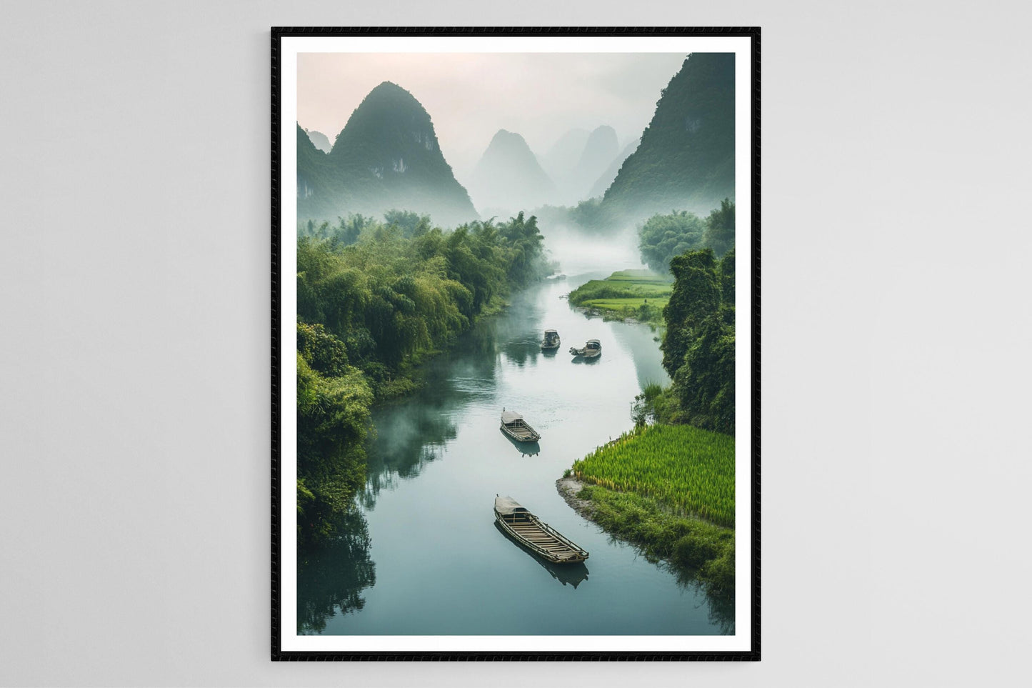 Affiche Yangshuo – Poster Art des montagnes karstiques en Chine