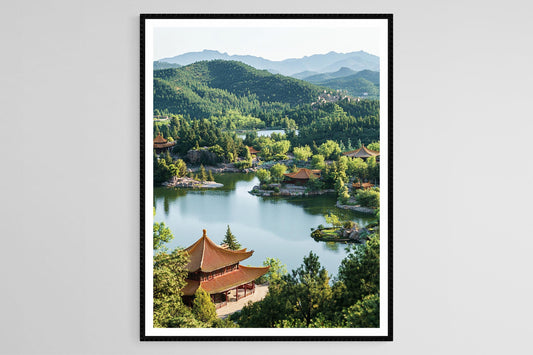 Affiche Chengde - Poster Art du Palais Royal en Chine avec Lacs Scéniques