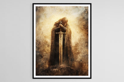 Affiche Roi Arthur – Poster Art Excalibur, Épée dans la Pierre