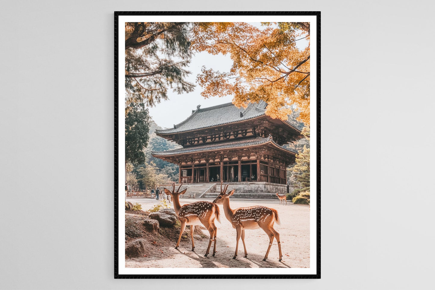 Affiche Todai-ji – Poster Temple de Nara, Cerfs & Salle de Bouddha