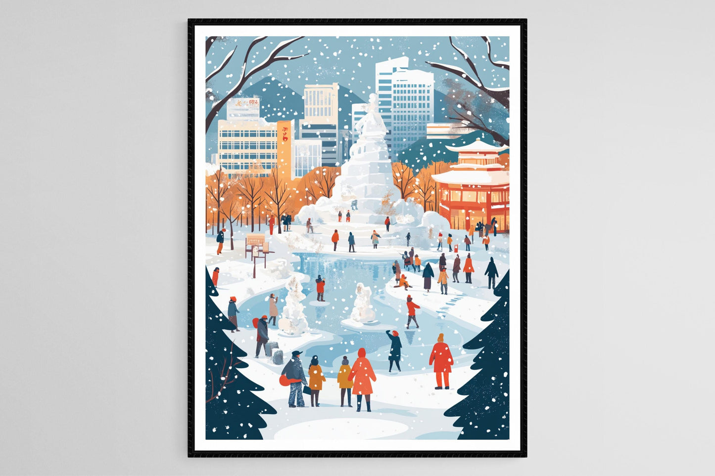 Affiche Sapporo Odori – Poster Art du Festival de Neige d'Hiver au Japon