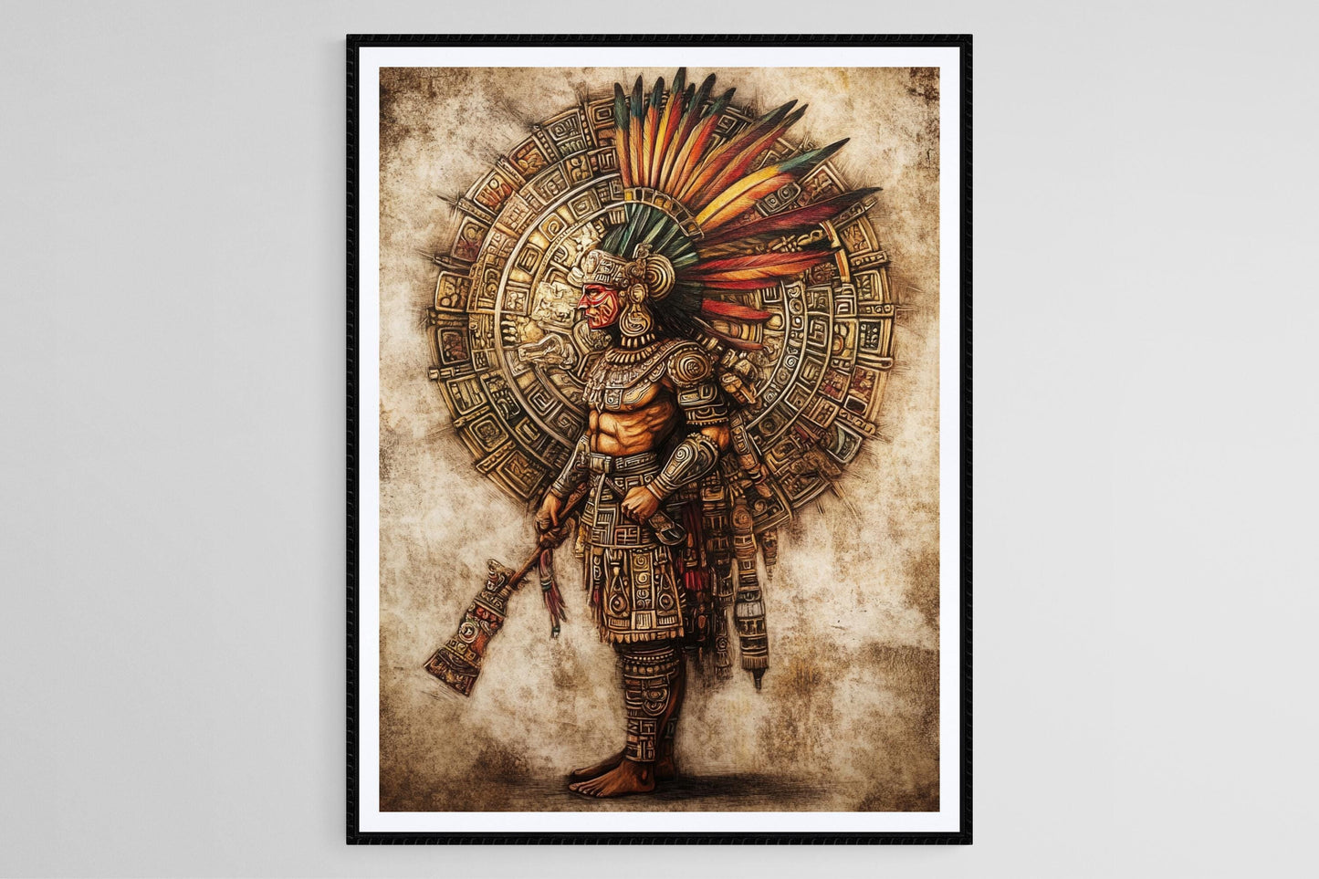 Affiche Huitzilopochtli – Poster Art de la Guerre Aztèque
