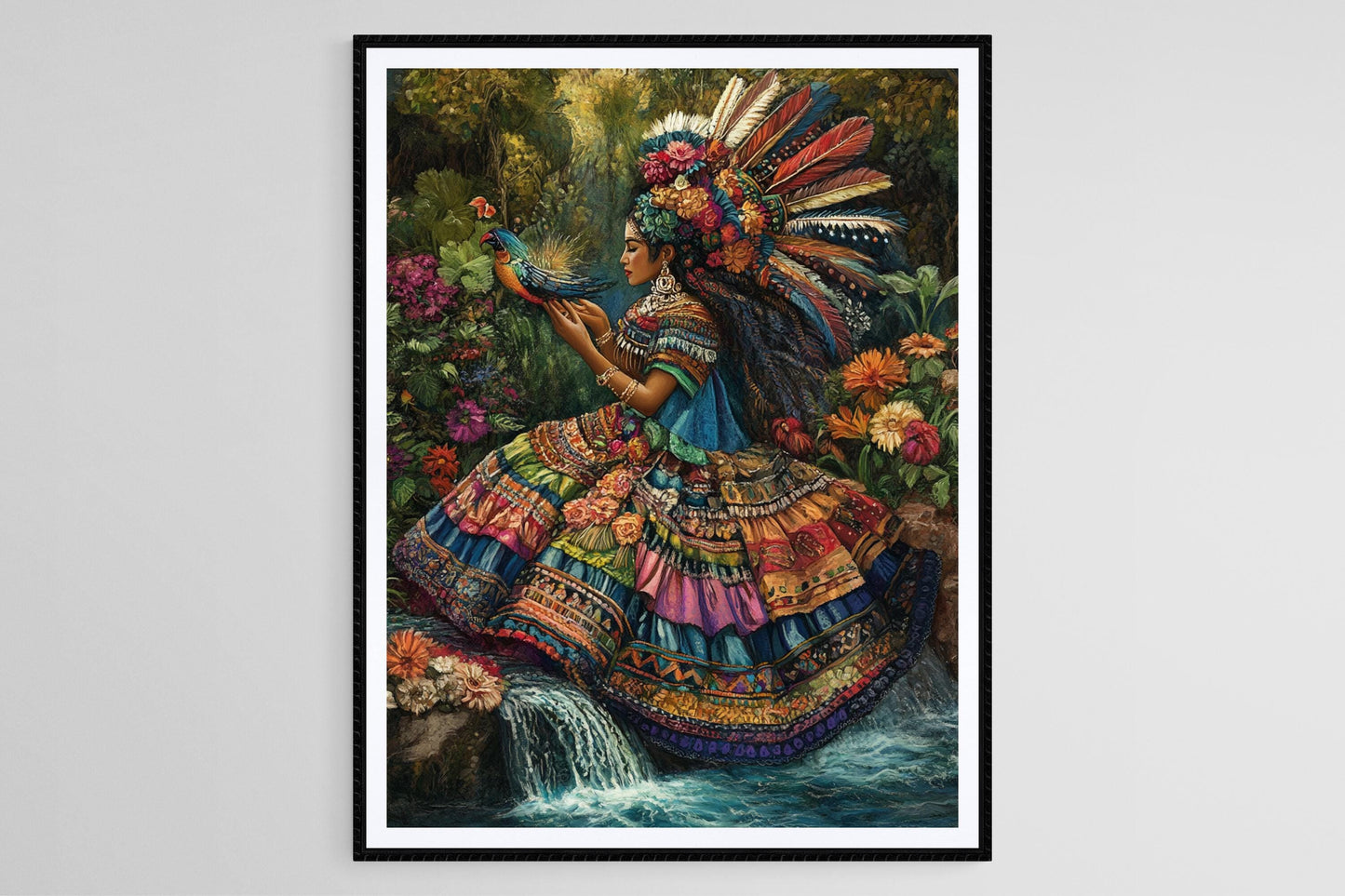 Affiche Chalchiuhtlicue – Poster Art de la Déesse Aztèque de l'Eau et de la Fertilité