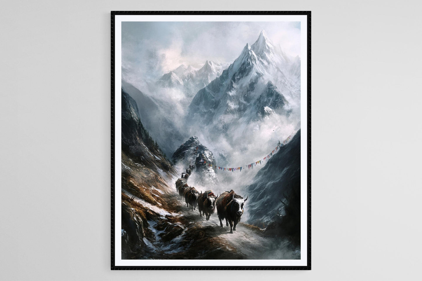 Affiche Caravane de Yak – Impression artistique des montagnes himalayennes