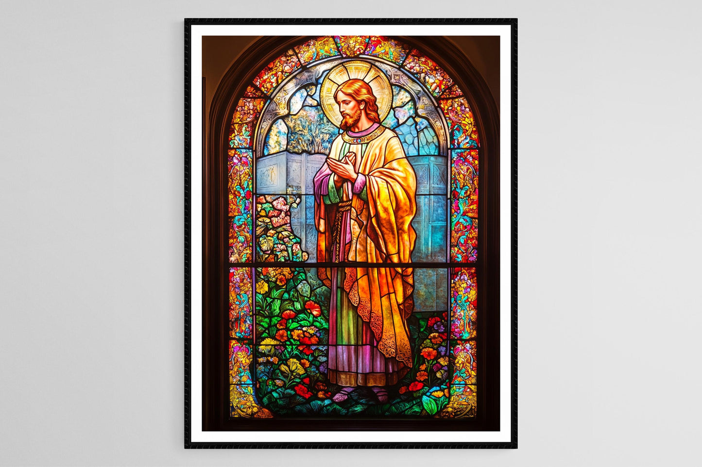 Affiche Art Vitrail – Poster Symbolisme Chrétien & Designs Intriqués