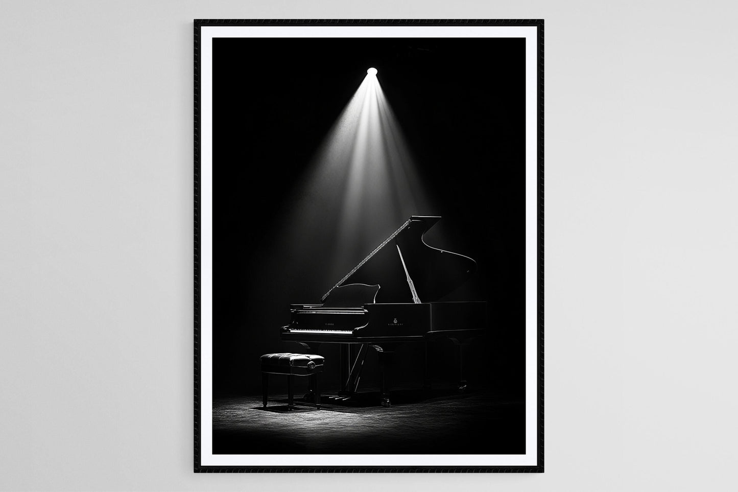 Affiche Piano de Concert – Imprimé Art en Noir et Blanc, Décor Musical