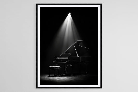 Affiche Piano de Concert – Imprimé Art en Noir et Blanc, Décor Musical