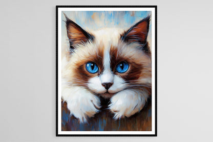 Affiche Chat Ragdoll – Portrait Élégant de Feline en Giclée