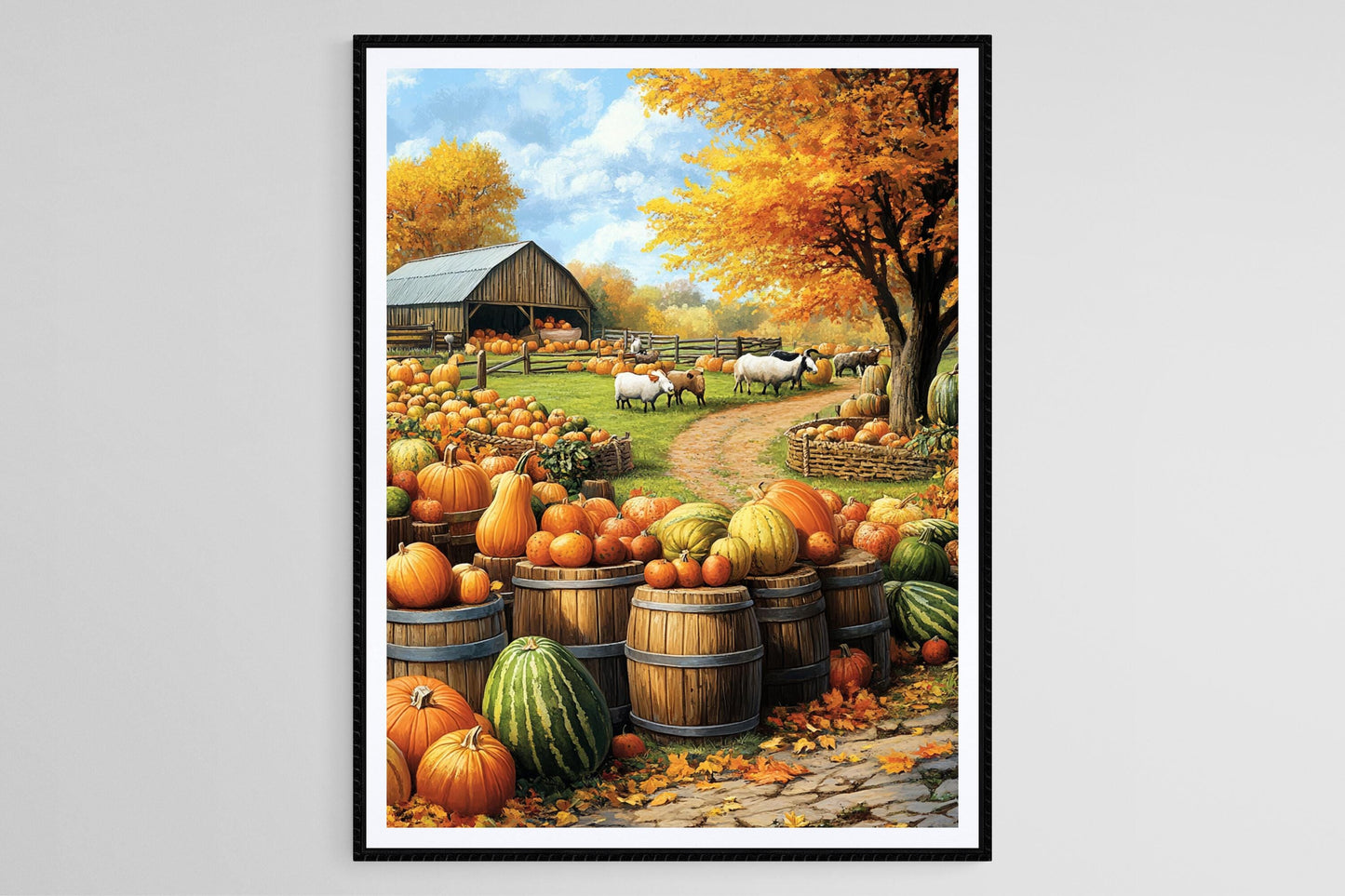 Affiche Récolte d'Automne – Poster Art de Grange et Décor de Ferme