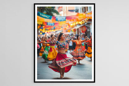 Affiche Festival Malais – Impression Art, Tenue Traditionnelle, Performances Culturelles