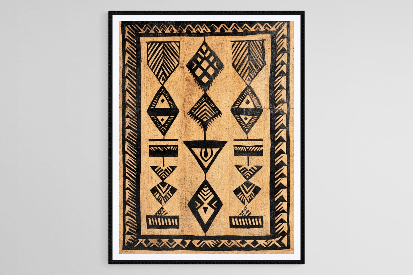 Affiche Tapa Fidjienne – Poster Art Motif Traditionnel Décoratif