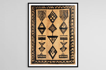 Affiche Tapa Fidjienne – Poster Art Motif Traditionnel Décoratif