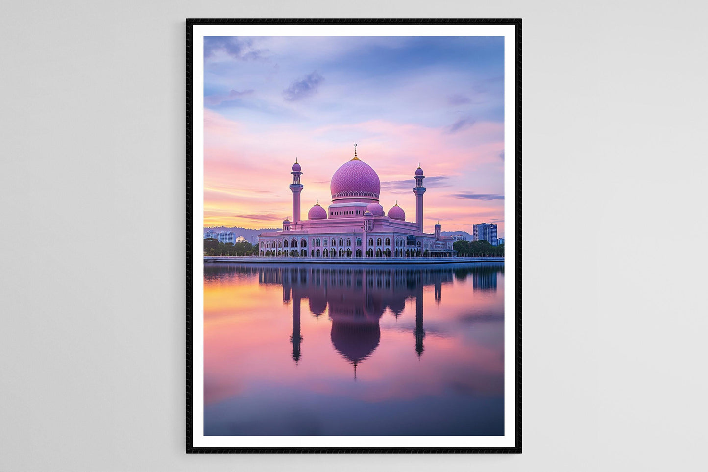 Affiche Putrajaya – Impression artistique Mosquée Putra au coucher du soleil