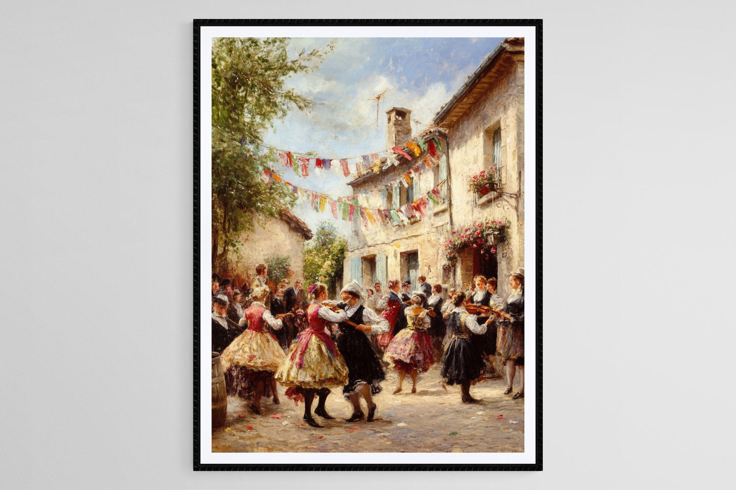 Affiche Bourrée – Impression artistique de danse folklorique traditionnelle