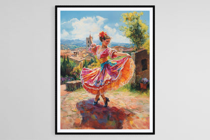 Affiche de Danse Tarantella – Poster Art Traditionnelle Italienne