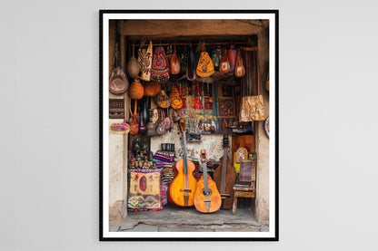 Affiche Marché Paraguan – Poster Art en Cuir et Art Centraméricain