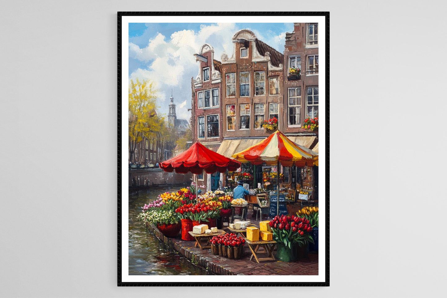 Affiche Amsterdam – Poster Tulipes et Fromages Artisanaux des Pays-Bas