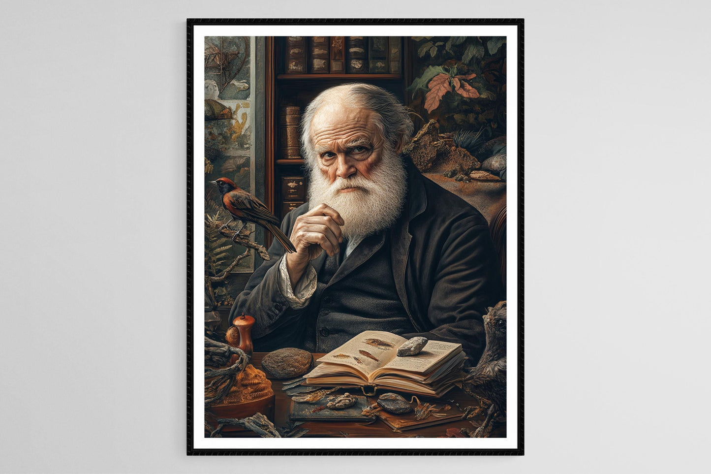 Affiche Charles Darwin – Poster Artiste Évolutionnaire et Naturaliste