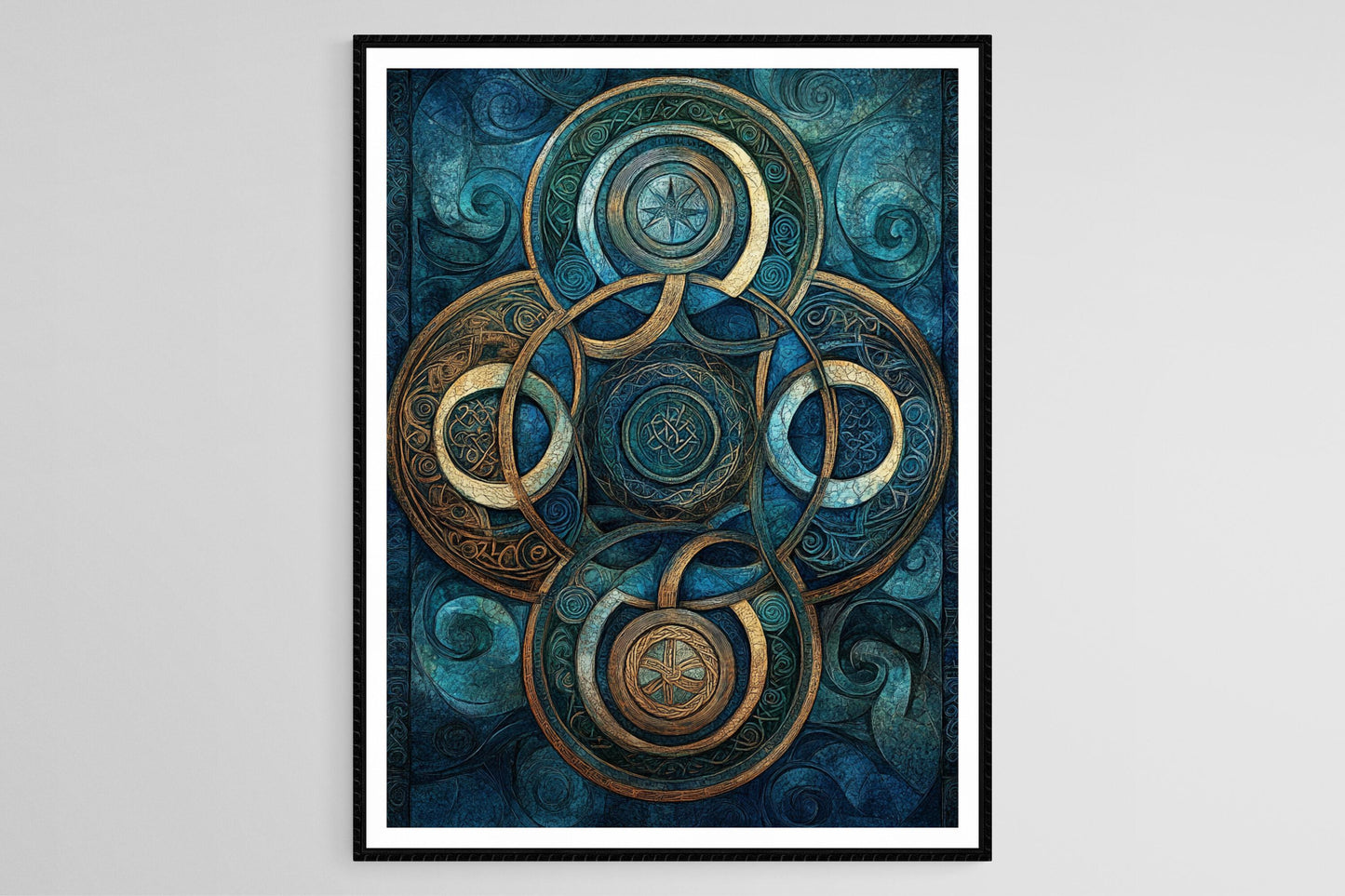 Affiche Mandala Celtique – Poster Art Symétrique avec Nœuds et Spirales