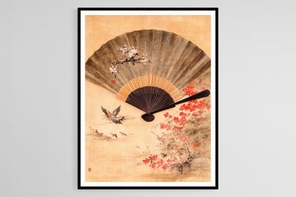 Affiche Fan Art de la Dynastie Qing – Oiseau et Fleurs en Paysage