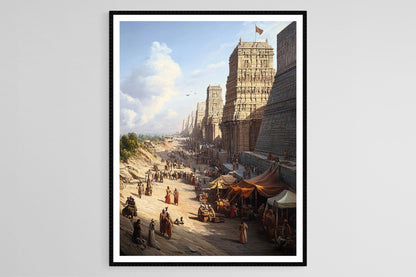Affiche Empire Maurya – Imprimé artistique de Pataliputra, capitale ancienne