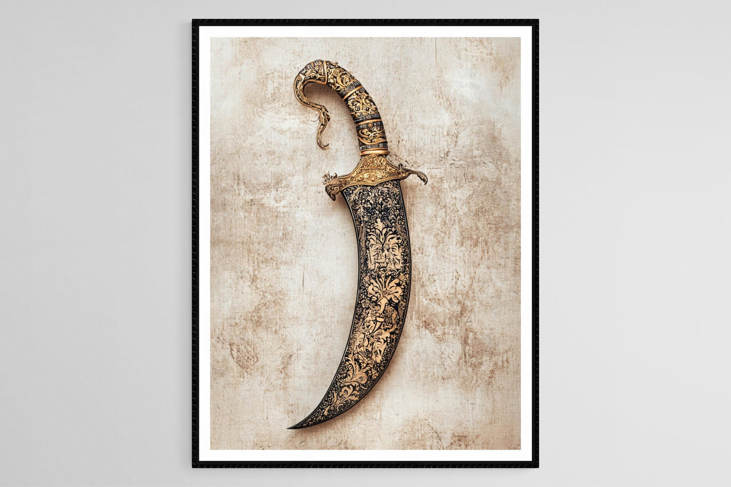 Affiche Kirpan Sikh – Impression Art déco indienne, Justice & Protection