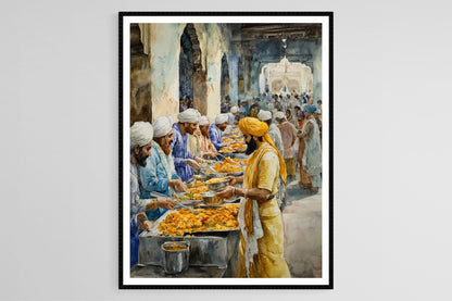 Affiche Sikh Seva – Poster Service Langar Hall, Humilité et Compassion