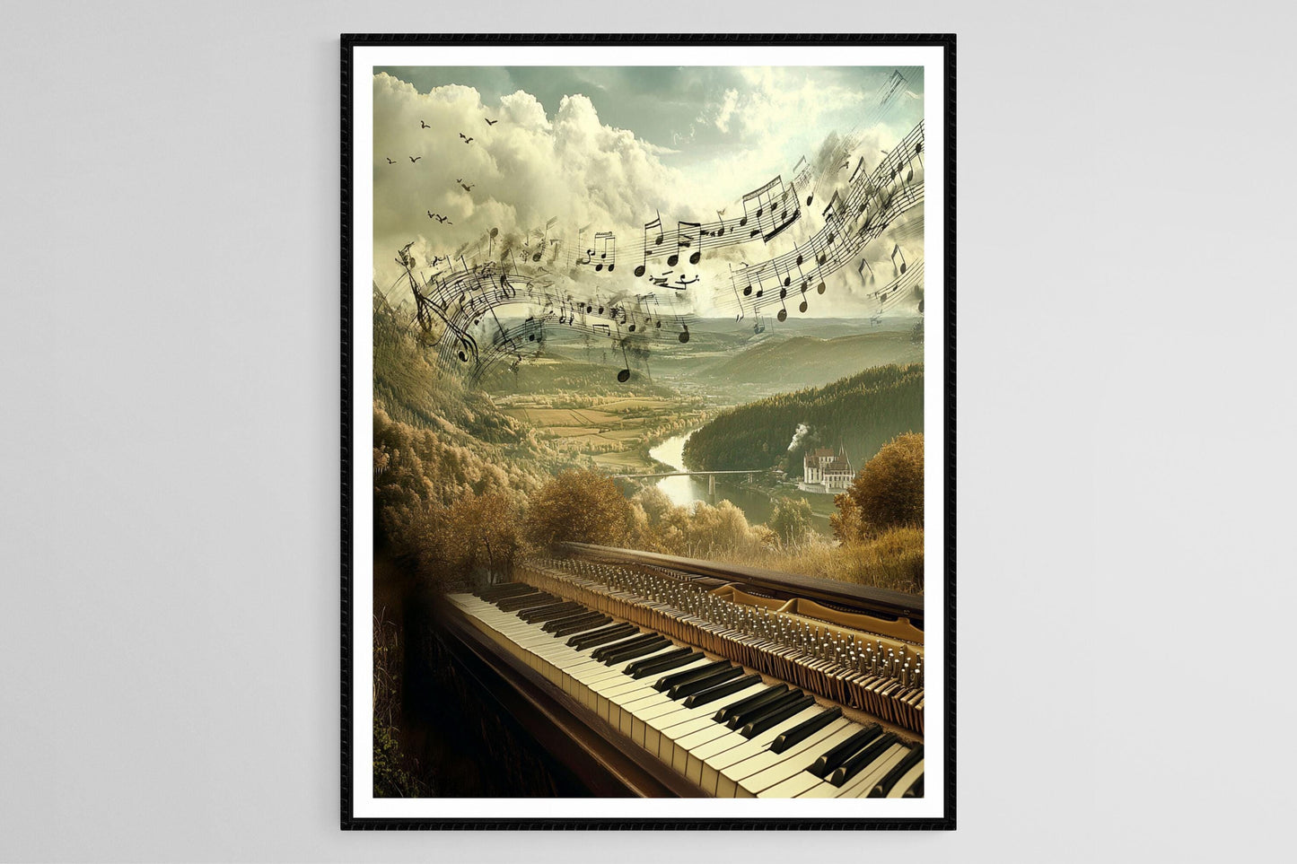 Affiche Rhapsodie Hongroise – Poster Art Musical avec Piano et Notes