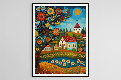 Affiche Hongrie Naïve – Poster Art Coloré de Budapest