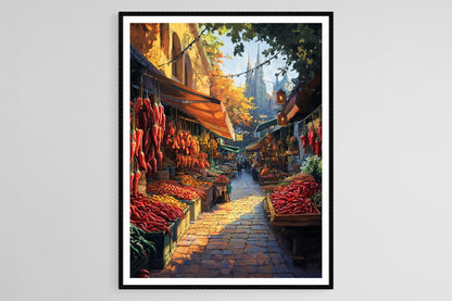 Affiche Marché de Paprika Hongrois – Poster Épices et Traditions Culinaires