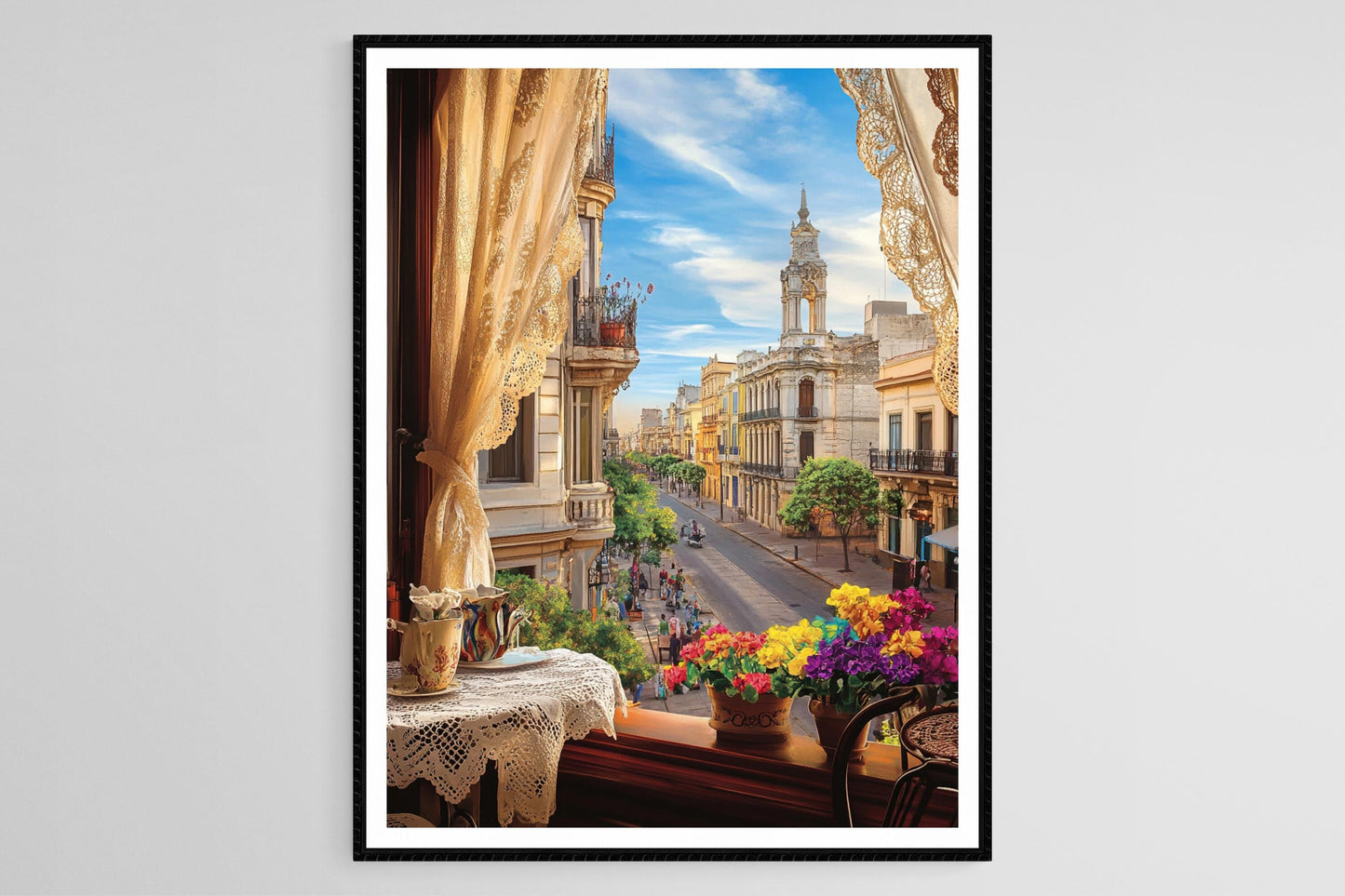 Affiche Montevideo Uruguay – Vue de la fenêtre sur Ciudad Vieja