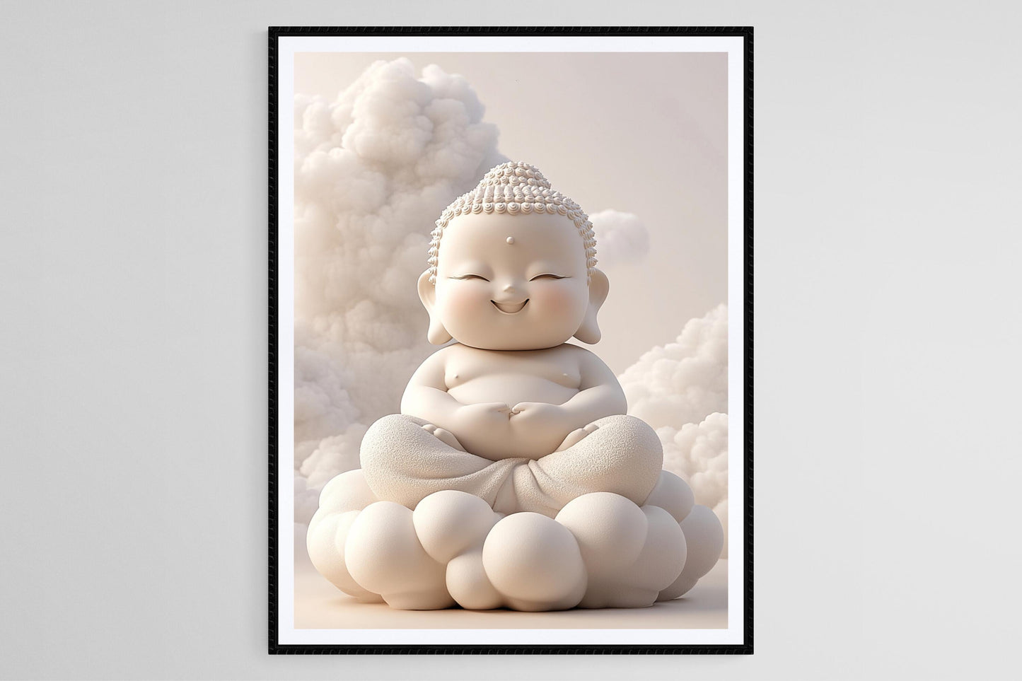 Affiche Bouddha Rond – Illustration Zen Apaisante en Art Imprimé
