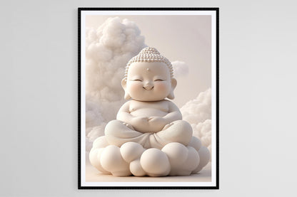 Affiche Bouddha Rond – Illustration Zen Apaisante en Art Imprimé