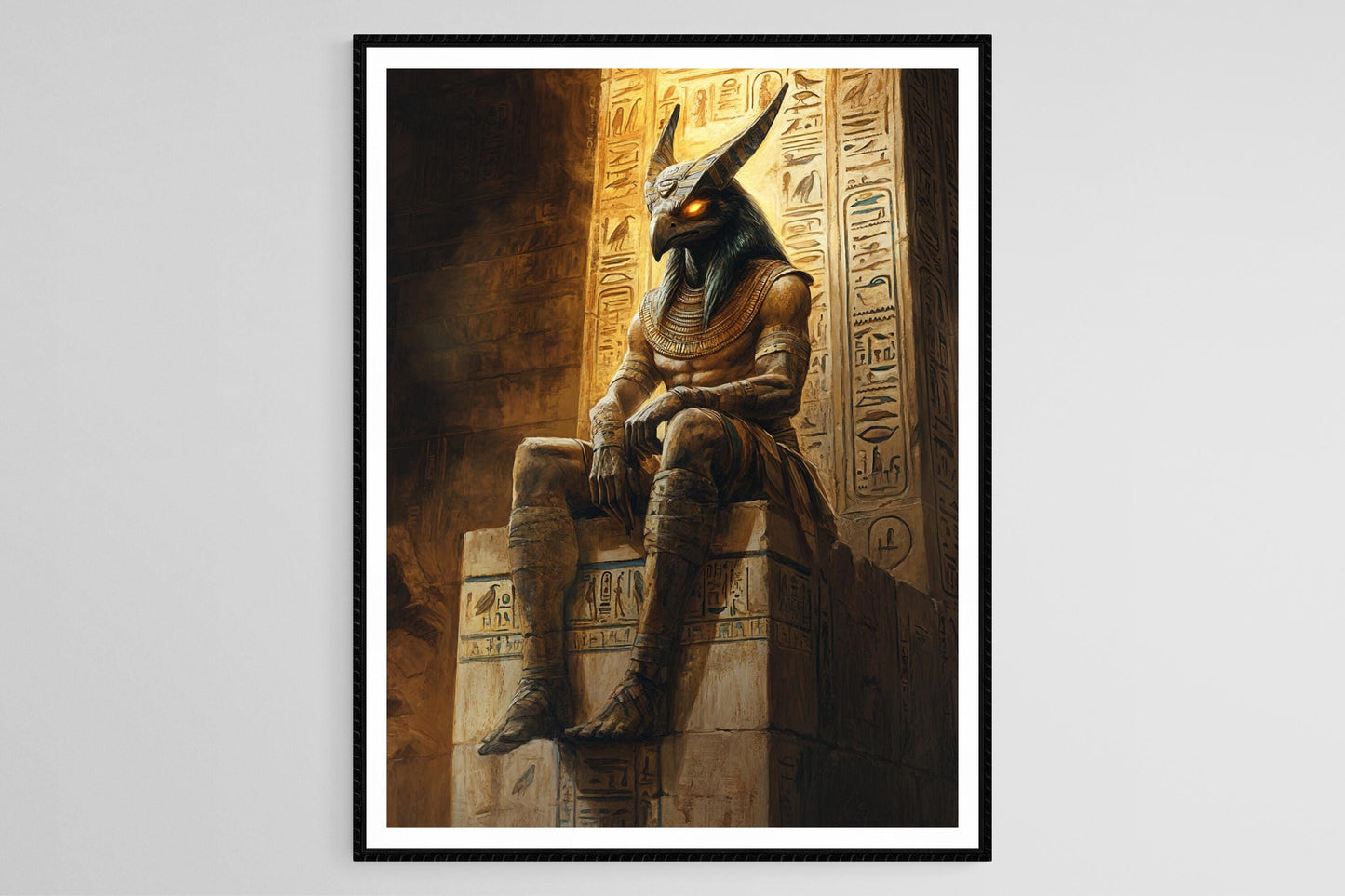 Affiche Horus – Poster Dieu Faucon et Temple Ancien